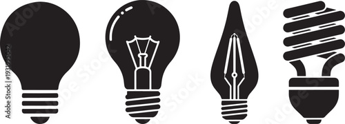 Light bulb icon set. Creativity and Energy symbol. Vector illustration.
