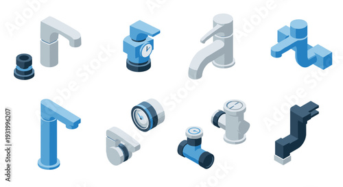 Modern isometric plumbing fixtures and fittings for innovative bathroom and kitchen design
