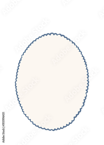 Whimsical hand drawn blue elegant border emblem PNG
