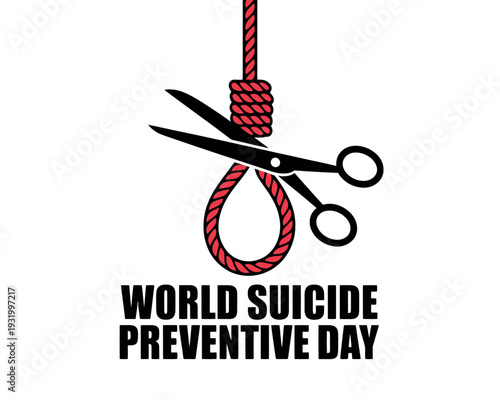 A symbolic image for World Suicide Prevention Day with a noose and scissors