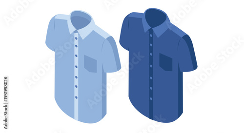 Isometric blue shirts: casual and formal styles