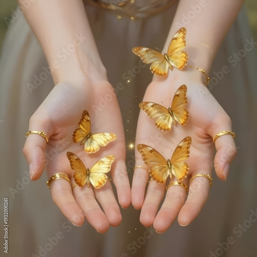  Golden butterflies