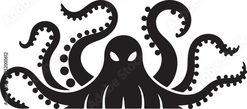 Kraken Mythical Silhouette icon. black art icon drawing vector
