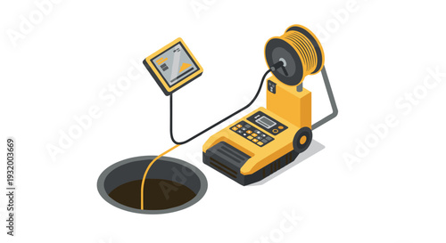 Isometric underground cable inspection equipment with remote display