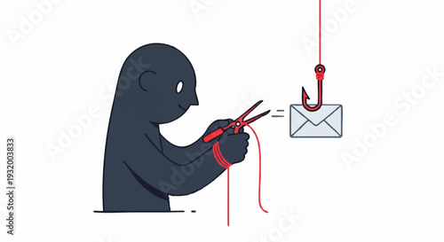 Cybersecurity threat concept of phishing attack prevention.