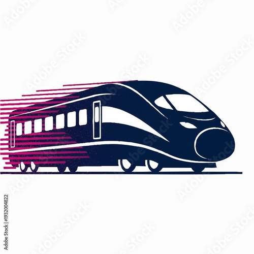 High Speed Modern Train Illustration.