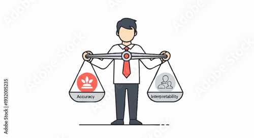 Man balancing business and personal life on scales.