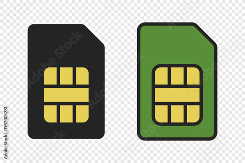 Sim card vector icon. Mobile sim card