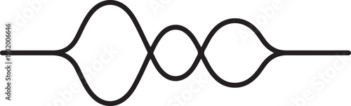 graph of electromagnetic waves line icon vector. graph of electromagnetic waves sign. one line art icon drawing vector