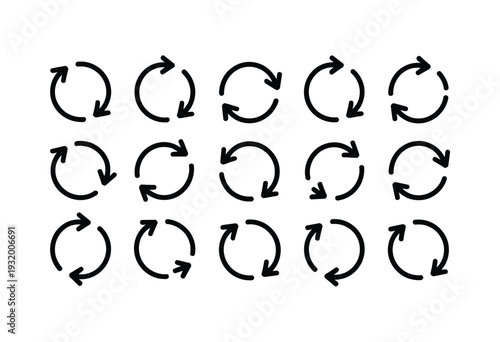 Various circular arrow icons show refresh.