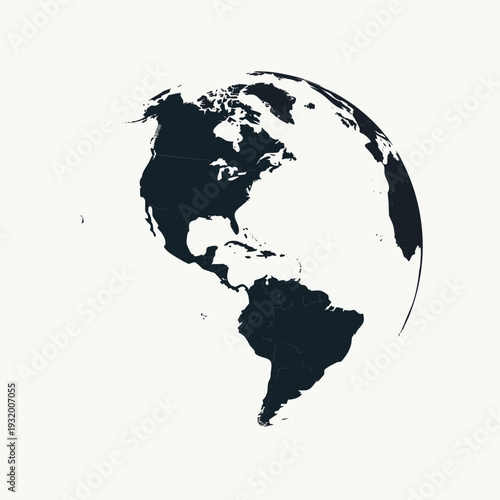 Half World Hemisphere Silhouette Map – Minimal Global Earth Outline Vector