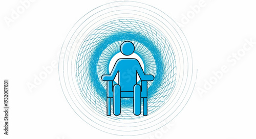 Person Sitting in a Chair with Swirling Energy Field.