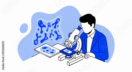 Scientist examining microorganisms under a microscope in a laboratory setting 2.