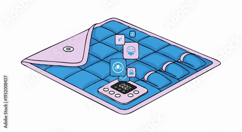 Smart blanket with digital interface and app integration.