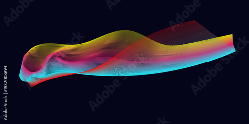 Vibrant gradient waveform with mesmerizing patterns