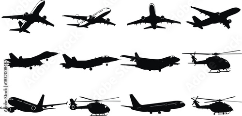 Black and white stylized silhouette illustration of French fries containers and individual fries arranged as a puzzle, perfect for food, logic, and design purposes