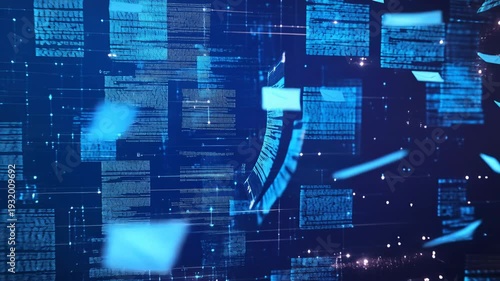 Wallpaper Mural A futuristic robot prints detailed data in a highly advanced digital environment, showing seamless tech integration Torontodigital.ca