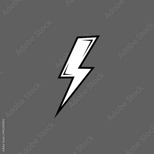 Lightning bolt graphic illustration on gray background  