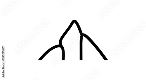 minimalist mountain range illustration with black peaks on a white background ideal for nature outdoor adventure and exploration branding