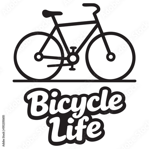 Minimalist black and white bicycle logo design with stylish typography for cycling lifestyle and ecofriendly transportation concepts