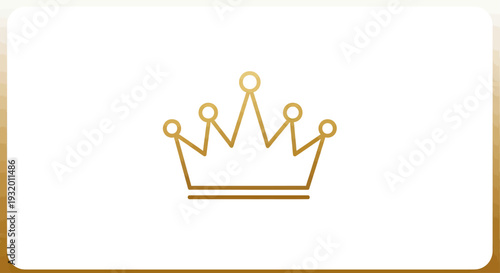 A golden crown illustration on a white background with a subtle gradient frame