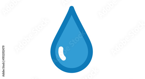 A stylized blue water drop, with a lighter inner reflection, on a white background
