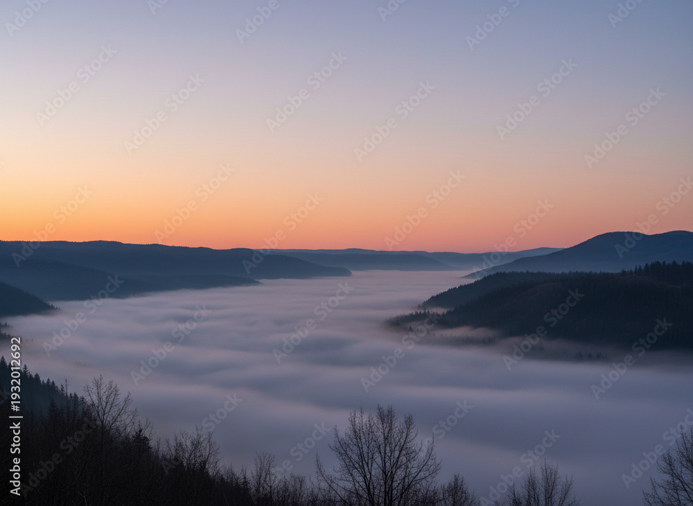 Obraz premium 雲海の朝焼け