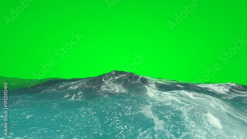 Wallpaper Mural Ocean Waves Over Green Screen Background With Realistic Blue Water Surface For Compositing Torontodigital.ca