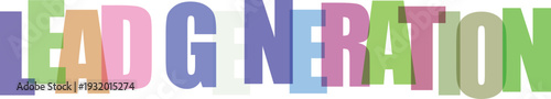 A colorful lead generation banner with multicolored letters