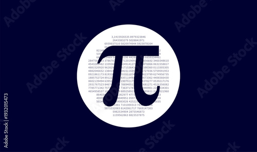 Pi day. Science Space Illustration. Iinfinitely concept