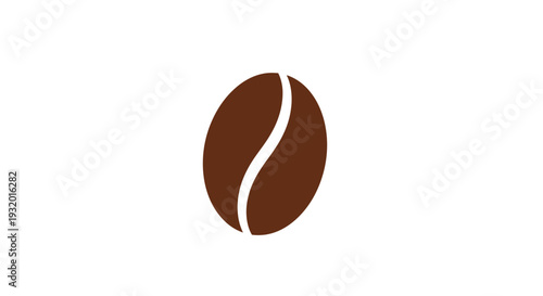 A simple graphic of a brown coffee bean with a white central line