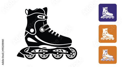 The inline roller skate equipment illustration shows motion.