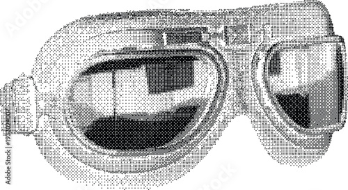 Vintage Aviator Goggles Pilot Eyewear Retro Style Accessory Flying Protection Isolated White