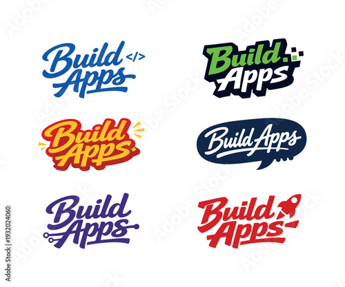 Modern holiday banner with short greeting slogan featuring modern lettering logo set for Do Your Best with six logo-ready