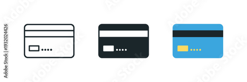 Layered Payment Cards. Financial access concept visualized by a rectangular plastic payment card with rounded corners and magnetic