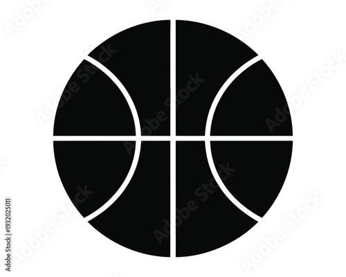 Black basketball graphic shown in outline.