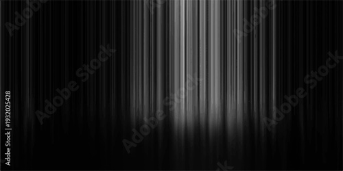 A dark abstract backdrop featuring vertical black and white striped patterns with a blue light effect creates a vintage theater stage curtain design for this vector illustration wallpaper