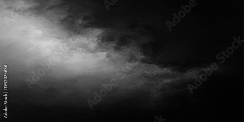 Dramatic dark smoke swirls against a black background like an abstract storm cloud forming a moody nature backdrop of fog and night