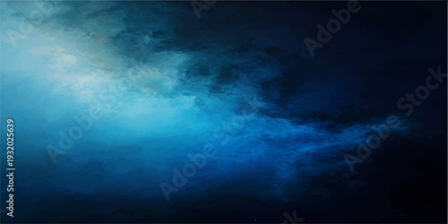 A dark blue sky background with a bright sun piercing through heavy storm clouds creates a dramatic nature texture and a heavenly cloudscape backdrop