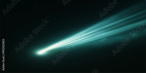 A digital motion design illustration features a dark blue abstract space backdrop with glowing light rays and energy stars flashing across a wavy night sky texture for a creative wallpaper