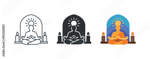 Preserved heritage emerges as a devotional act badge depicting mindful practice centered around light and form, three identical