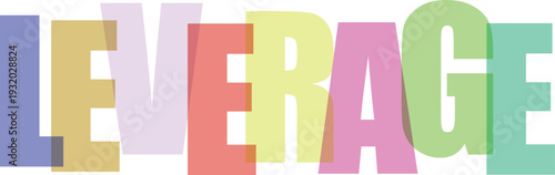 Multicolored leverage text with bold letters