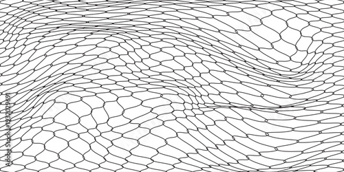 Curved net pattern. Seamless design for sportswear or equipment like soccer goals, volleyball nets, basketball hoops, hockey nets, and athletic gea