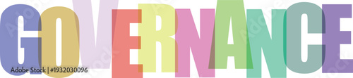 Multicolored governance word on isolated with vibrant letters
