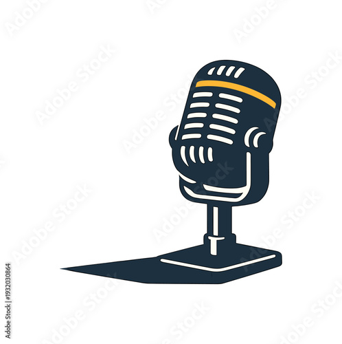 Retro microphone with a classic design and a modern feel, perfect for audio recording