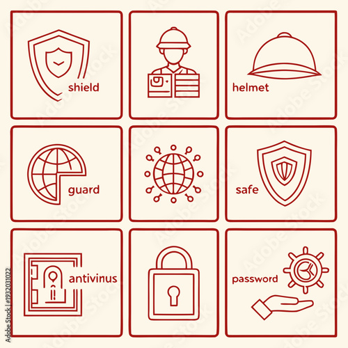 Security and safety icons
