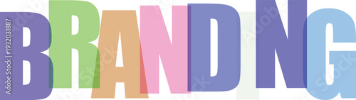 Brand new colorful text logo with multicolored letters