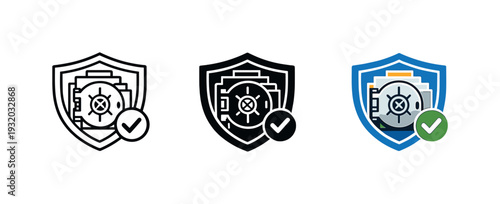 Reliable governance outcome portrayed by a refined data vault badge reflecting protection, accuracy, and compliant information