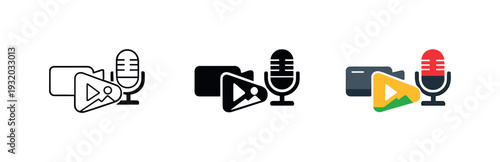 Modern creator scene showing a compact content making emblem with expressive structure and clean visual logic for media creation,