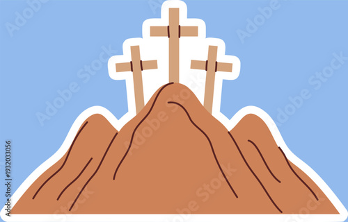 Biblical Mount Golgotha sticker design